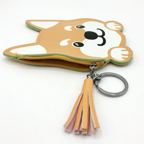 🥳HP!🥳 Corgi Dog Faux Leather Coin Purse Key Ring - Picture 5 of 9